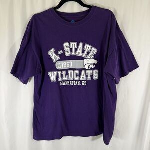 K State Wildcats SHirt Men's XL Purple Crew neck Short Sleeve NCAA Cotton